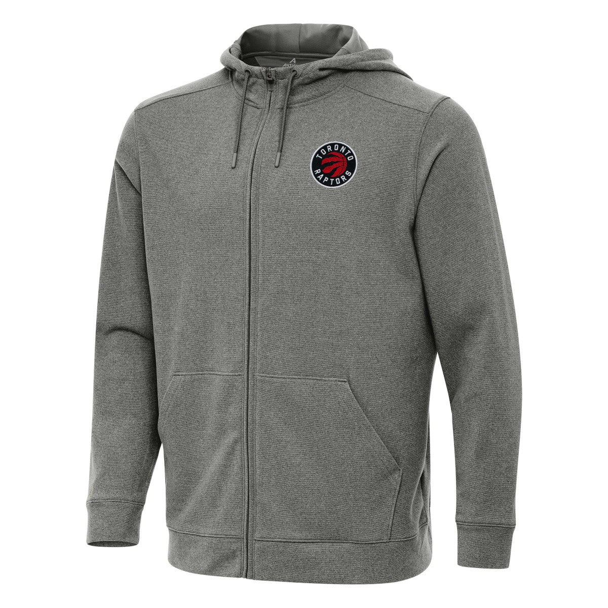 Toronto Raptors Antigua Effortless Full-Zip Hoodie Jacket Heather Charcoal