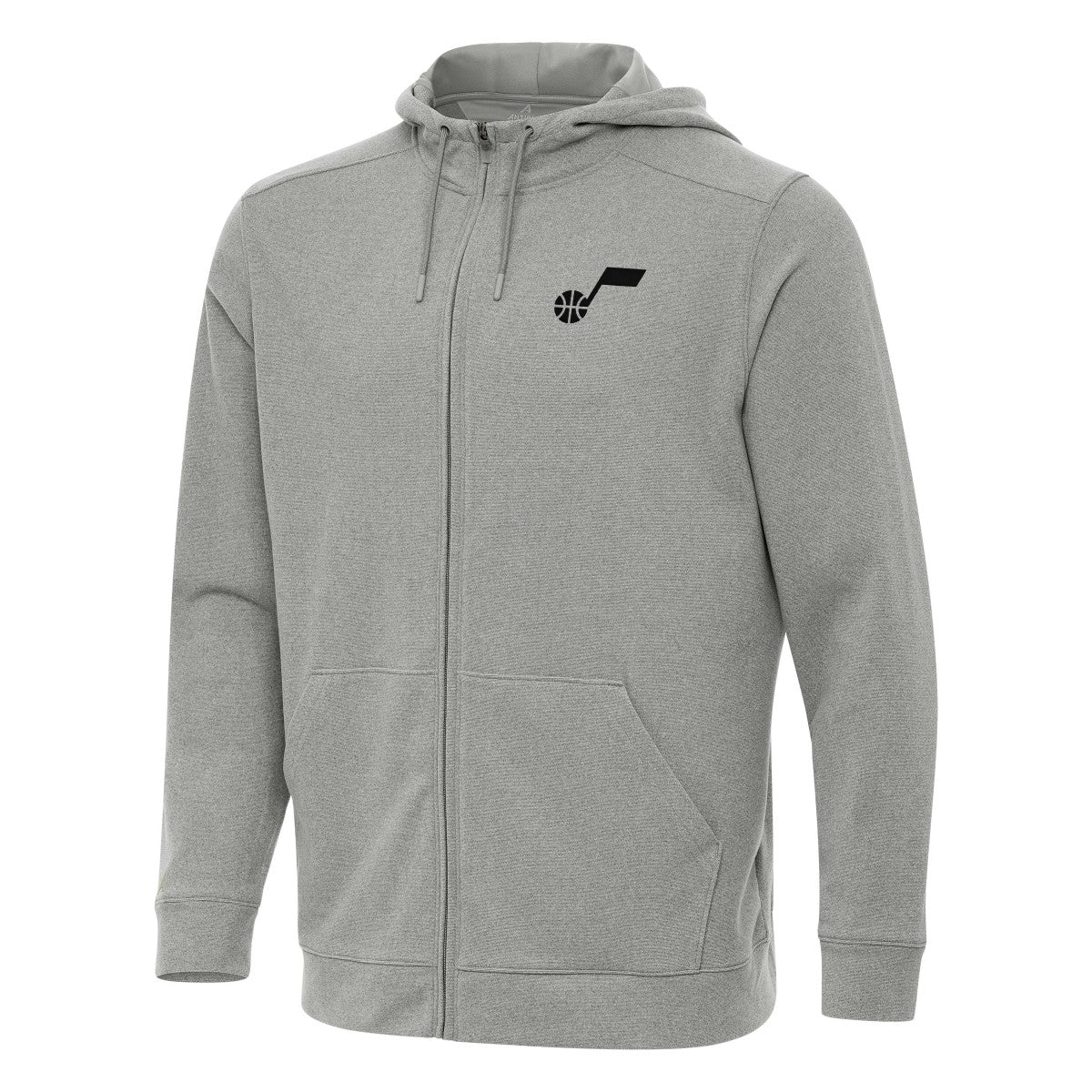 Utah Jazz Antigua Effortless Full-Zip Hoodie Jacket Heather Gray