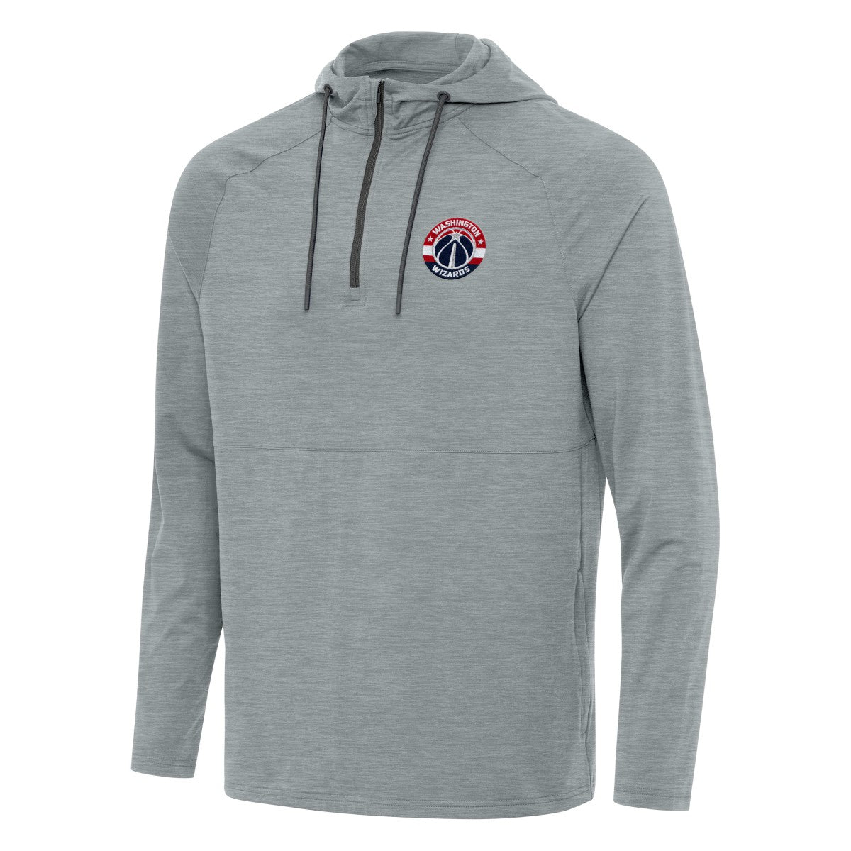 Washington Wizards Antigua Spikes Raglan Quarter-Zip Hoodie Heather Gray