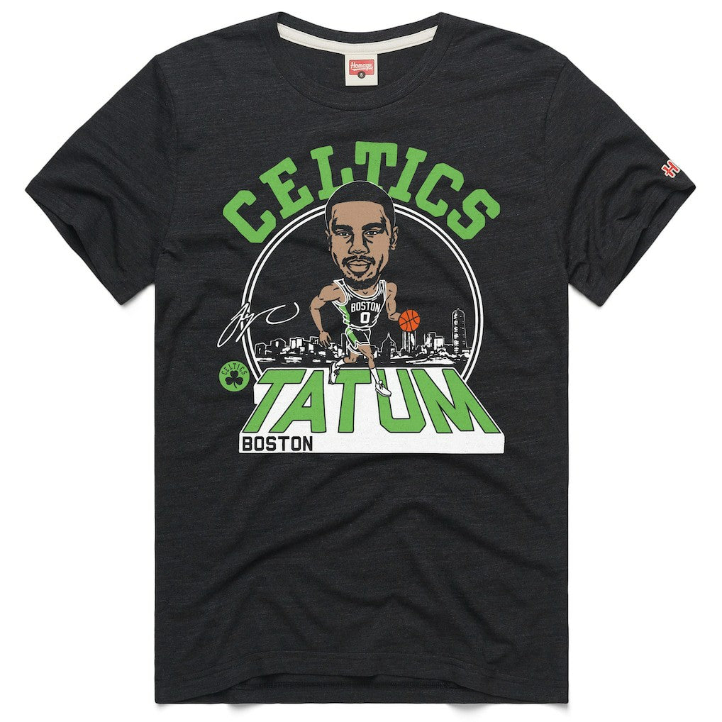 Jayson Tatum Boston Celtics Homage Unisex 2024/25 City Edition Caricature Tri-Blend T-Shirt Charcoal