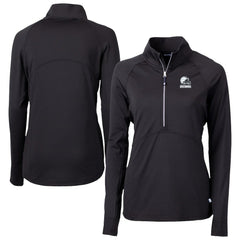 Cleveland Browns Cutter & Buck Women's Adapt Eco Knit Stretch Recycled Half-Zip Pullover Top - Black Pullover