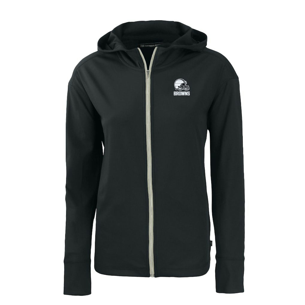 Cutter & Buck Cleveland Browns Women's Black Daybreak Eco Recycled Full-Zip Hoodie