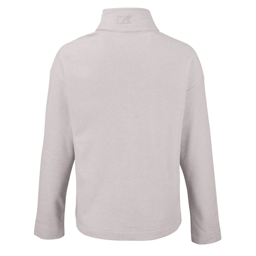 Cleveland Browns Cutter & Buck Women's Hunts Point Eco Textured Fleece Recycled Quarter-Snap Pullover - Gray Pullover