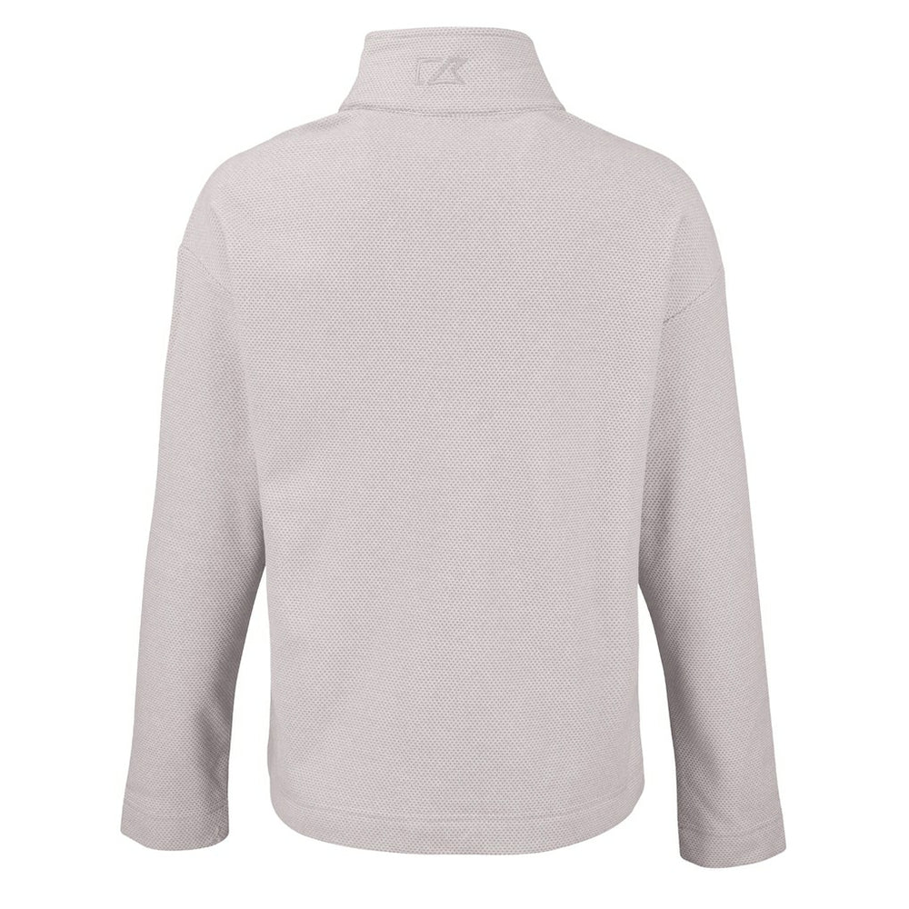 Cleveland Browns Cutter & Buck Women's Hunts Point Eco Textured Fleece Recycled Quarter-Snap Pullover - Gray Pullover