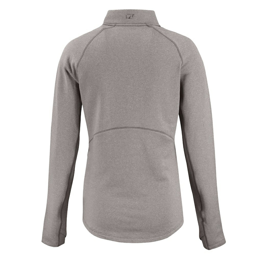 Cleveland Browns Cutter & Buck Women's Peshastin Eco Fleece Recycled Half-Zip Pullover Top - Heather Gray Pullover