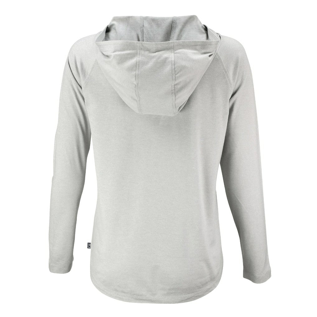 Cleveland Browns Cutter & Buck Women's Coastline Epic Comfort Eco Recycled Quarter-Snap Long Sleeve Hoodie T-Shirt - Gray Hoodies