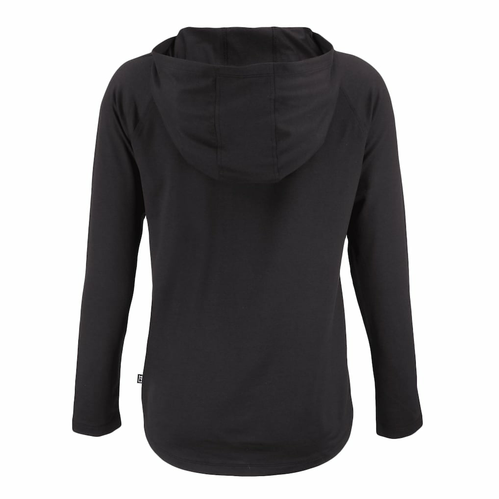 Cleveland Browns Cutter & Buck Women's Coastline Epic Comfort Eco Recycled Quarter-Snap Long Sleeve Hoodie T-Shirt - Black Hoodies