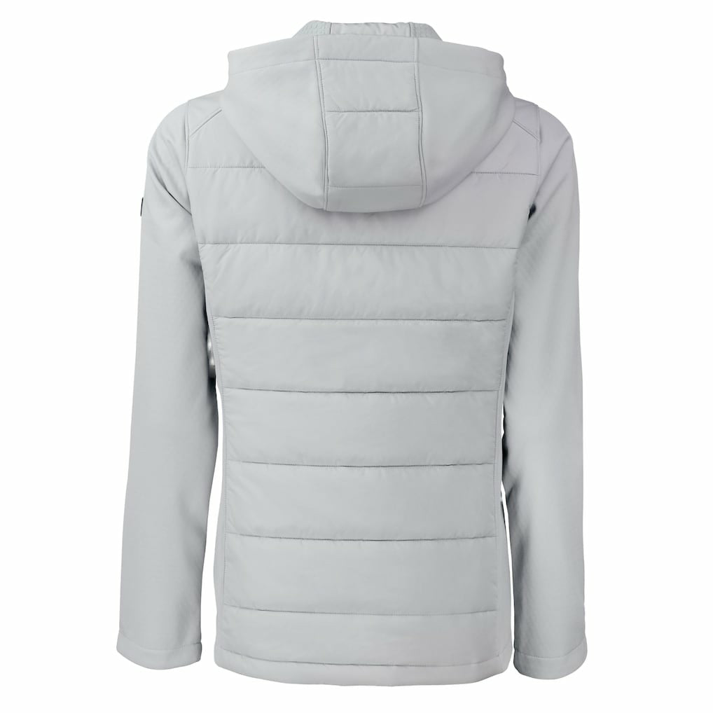 Cleveland Browns Cutter & Buck Women's Evoke Hybrid Eco Softshell Recycled Full-Zip Hooded Jacket - Gray Jackets