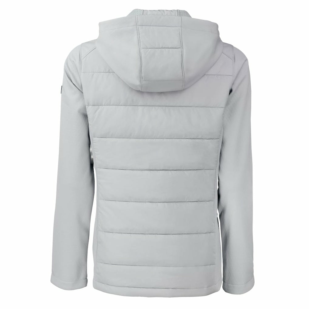 Cleveland Browns Cutter & Buck Women's Evoke Hybrid Eco Softshell Recycled Full-Zip Hooded Jacket - Gray Jackets