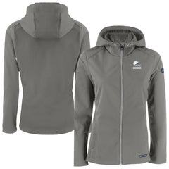 Cleveland Browns Cutter & Buck Women's Evoke Eco Softshell Recycled Full-Zip Hoodie Jacket - Gray Hoodies