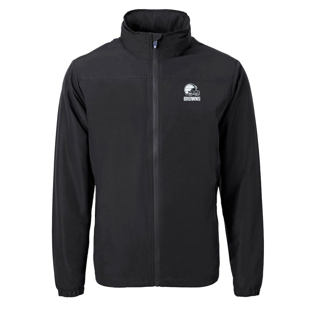 Cleveland Browns Cutter & Buck Charter Eco Recycled Full-Zip Hoodie Jacket - Black Hoodies