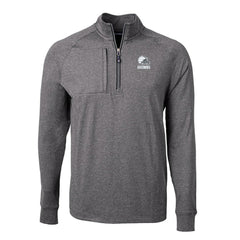 Cleveland Browns Cutter & Buck Big & Tall Adapt Eco Knit Quarter-Zip Top - Heather Black Tops