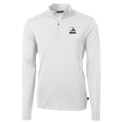 Cleveland Browns Cutter & Buck Big & Tall Virtue Eco Pique Recycled Quarter-Zip Pullover Top - White Pullover