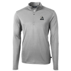 Cleveland Browns Cutter & Buck Big & Tall Virtue Eco Pique Recycled Quarter-Zip Pullover Top - Gray Pullover