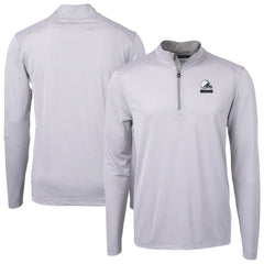 Cleveland Browns Cutter & Buck Big & Tall Virtue Eco Pique Micro Stripe Recycled Quarter-Zip Pullover Top - Gray Pullover