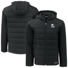 Cleveland Browns Cutter & Buck Big & Tall Evoke Hybrid Eco Softshell Recycled Full-Zip Hooded Jacket - Black Jackets