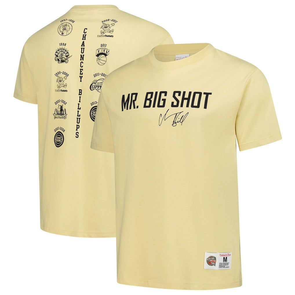 Chauncey Billups Detroit Pistons Premium T-Shirt Cream - Mitchell & Ness outlet