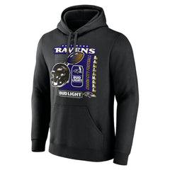 Baltimore Ravens Bud Light Pullover Hoodie - Black Hoodies