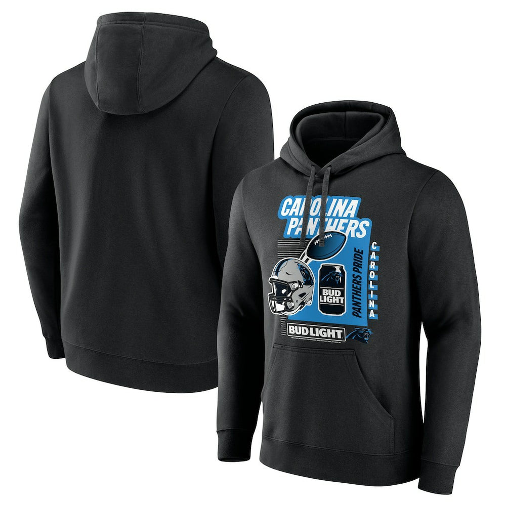Carolina Panthers Bud Light Pullover Hoodie - Black Hoodies