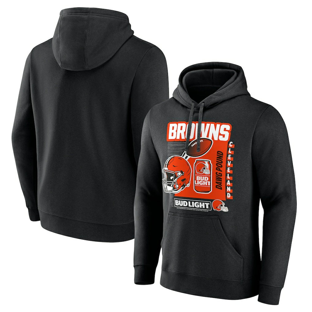 Cleveland Browns Bud Light Pullover Hoodie - Black Hoodies