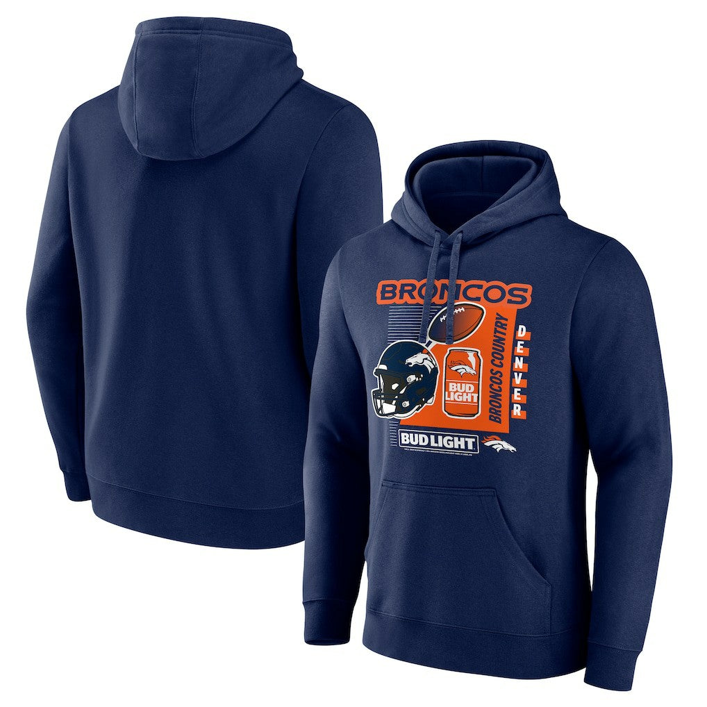 Denver Broncos Bud Light Pullover Hoodie - Navy Hoodies