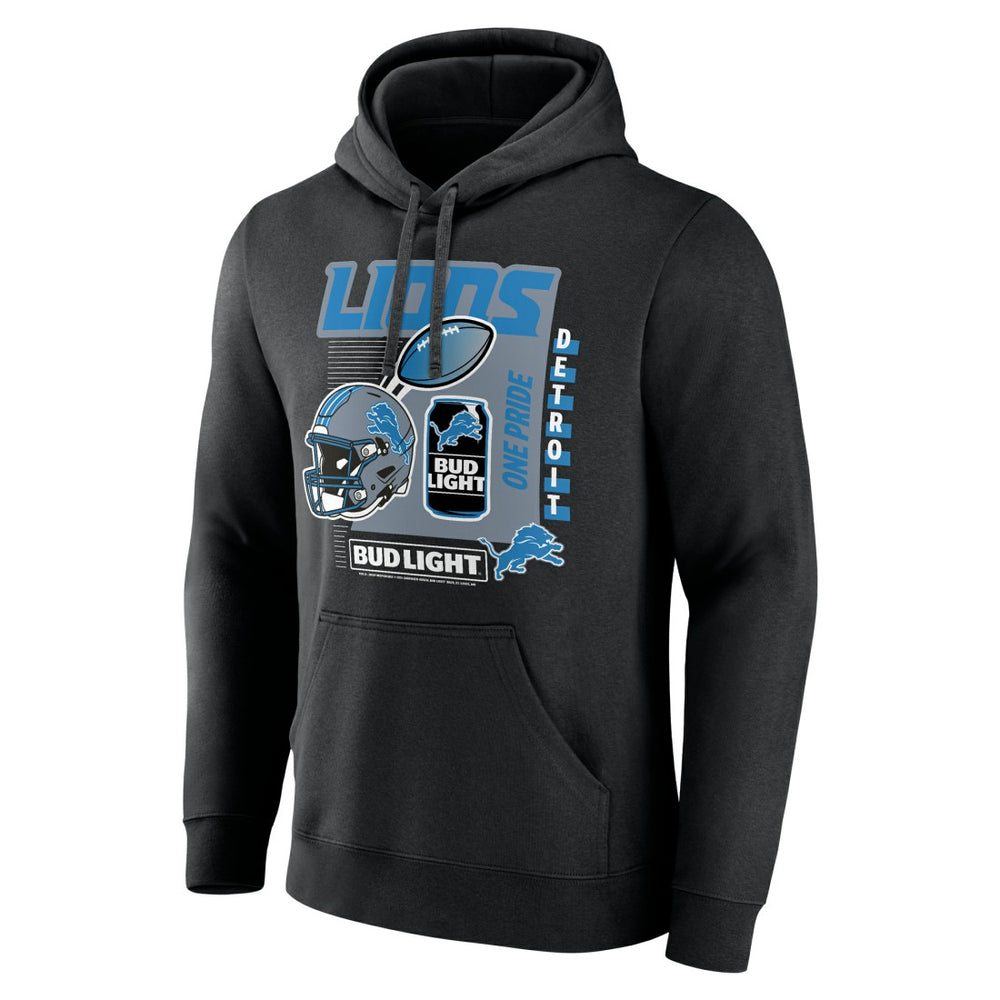 Detroit Lions Bud Light Pullover Hoodie - Black Hoodies