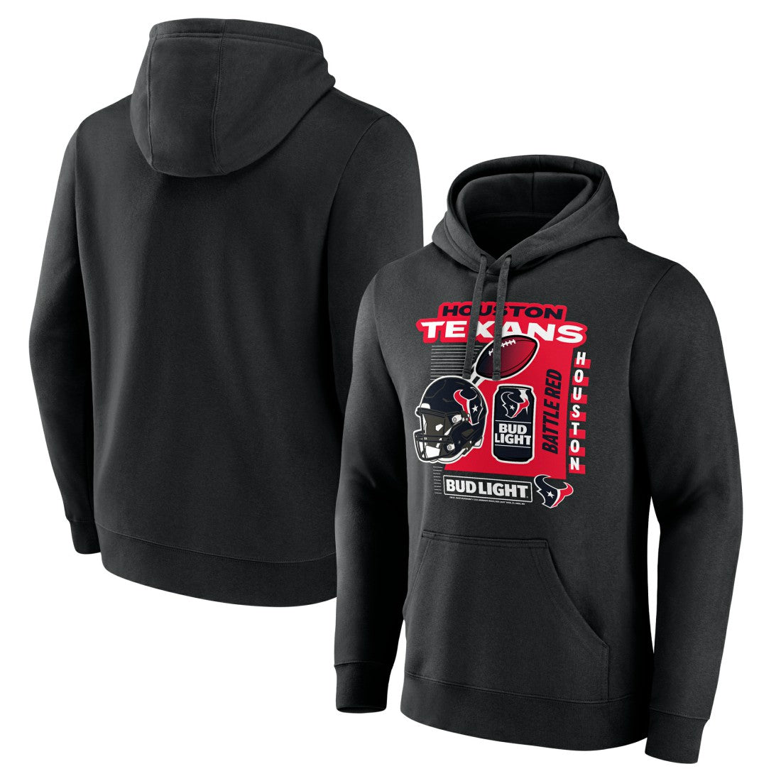 Houston Texans Bud Light Pullover Hoodie - Black Hoodies