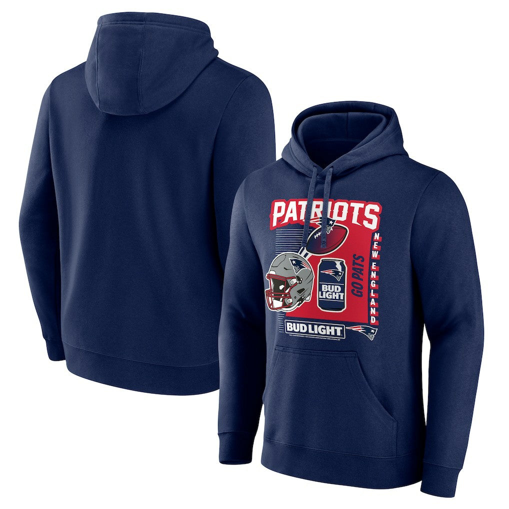 New England Patriots Bud Light Pullover Hoodie - Navy Hoodies