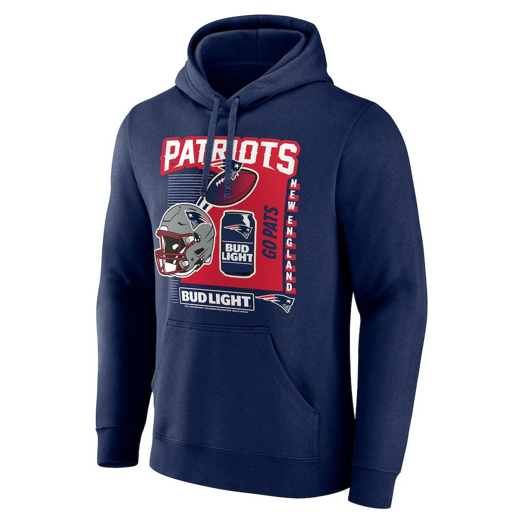 New England Patriots Bud Light Pullover Hoodie - Navy Hoodies