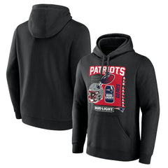 New England Patriots Bud Light Pullover Hoodie - Black Hoodies