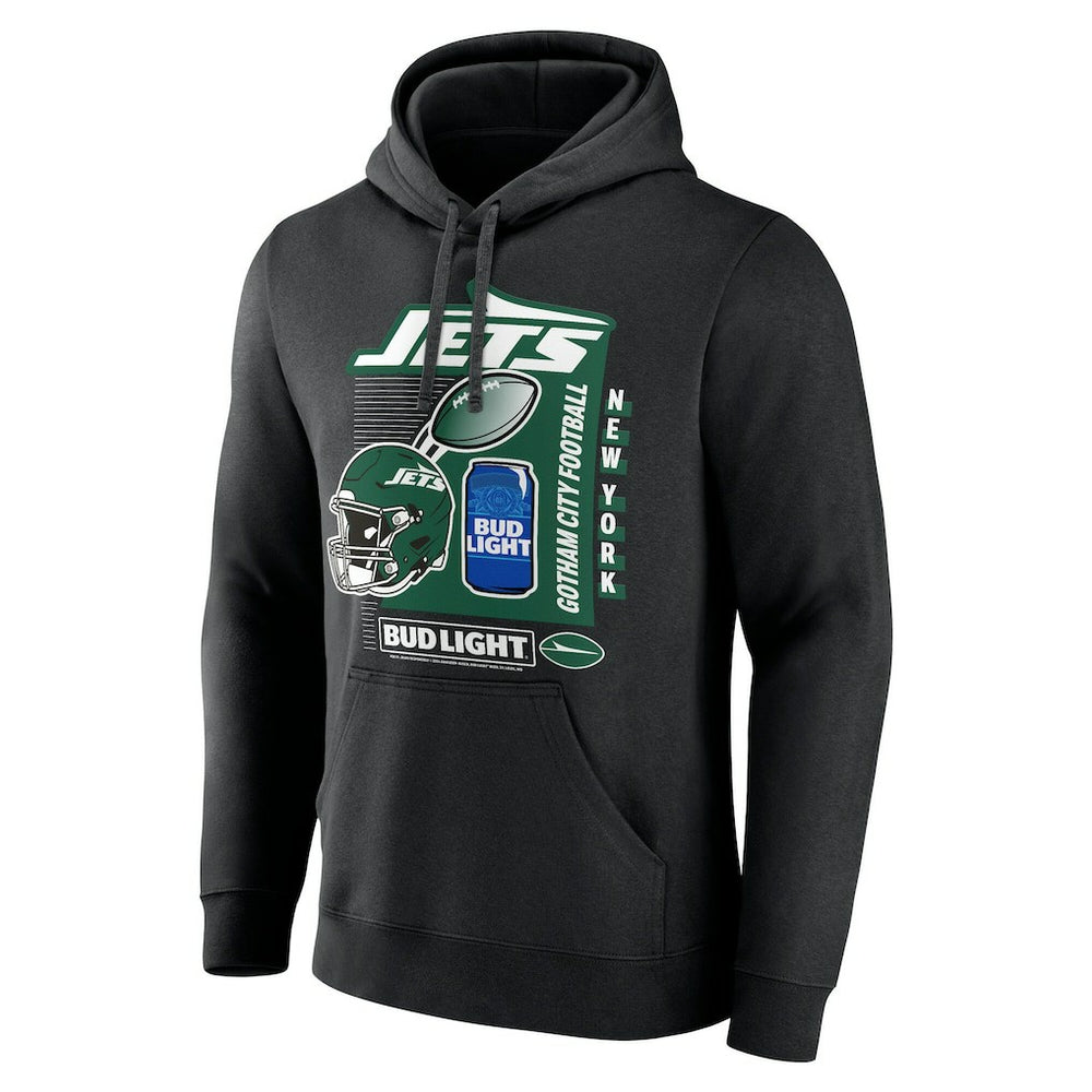 New York Jets Bud Light Pullover Hoodie - Black Hoodies