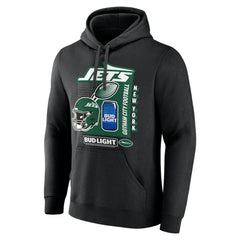 New York Jets Bud Light Pullover Hoodie - Black Hoodies