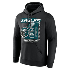 Philadelphia Eagles Bud Light Pullover Hoodie - Black Hoodies