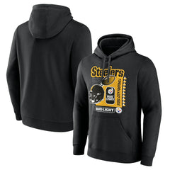 Pittsburgh Steelers Bud Light Pullover Hoodie - Black Hoodies