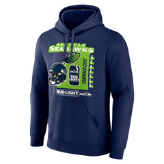 Seattle Seahawks Bud Light Pullover Hoodie - Navy Hoodies