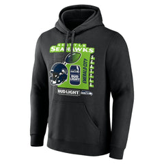 Seattle Seahawks Bud Light Pullover Hoodie - Black Hoodies