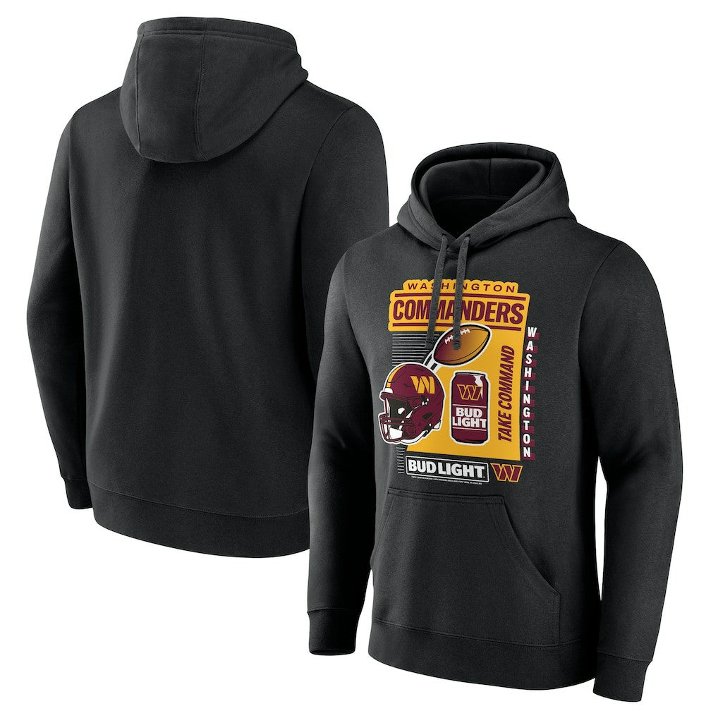 Washington Commanders Bud Light Pullover Hoodie - Black Hoodies