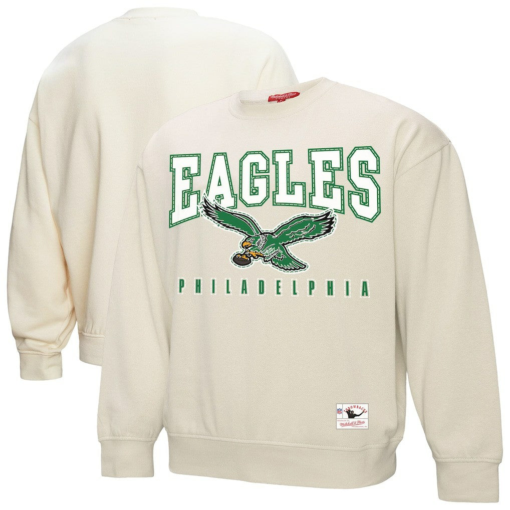 Philadelphia Eagles Women's Fandom Fleece Pullover Sweatshirt - Cream Pullover