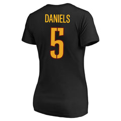 Jayden Daniels Washington Commanders Women's Plus Size Fair Catch Name & Number Scoop Neck T-Shirt - Black T-shirts