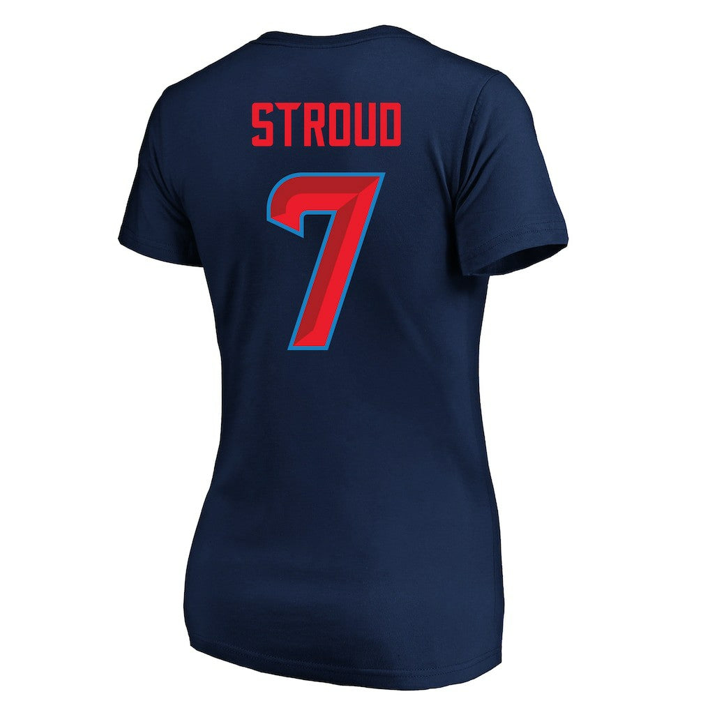 C.J. Stroud Houston Texans Women's Plus Size Fair Catch Name & Number Scoop Neck T-Shirt - Navy T-shirts