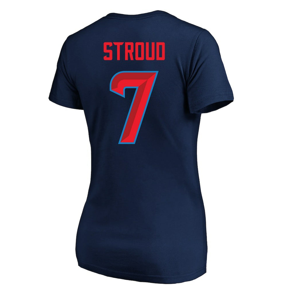 C.J. Stroud Houston Texans Women's Plus Size Fair Catch Name & Number Scoop Neck T-Shirt - Navy T-shirts