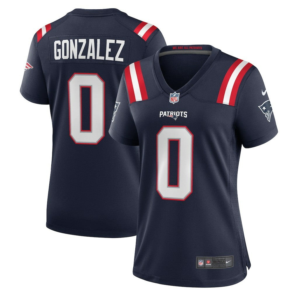 Christian Gonzalez New England Patriots Women's Team Game Jersey - Navy Jerseys
