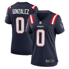 Christian Gonzalez New England Patriots Women's Team Game Jersey - Navy Jerseys