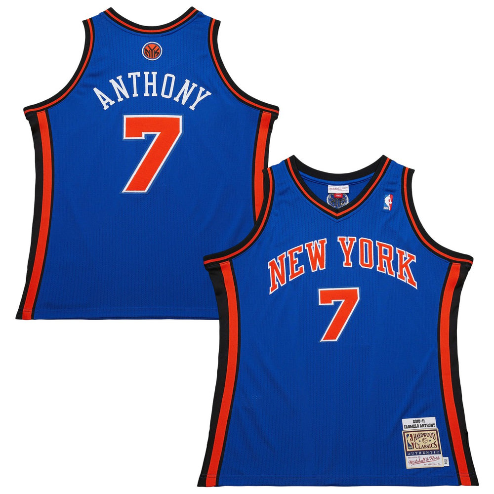 Carmelo Anthony New York Knicks 2010/11 Hardwood Classics Authentic Jersey Blue - Mitchell & Ness