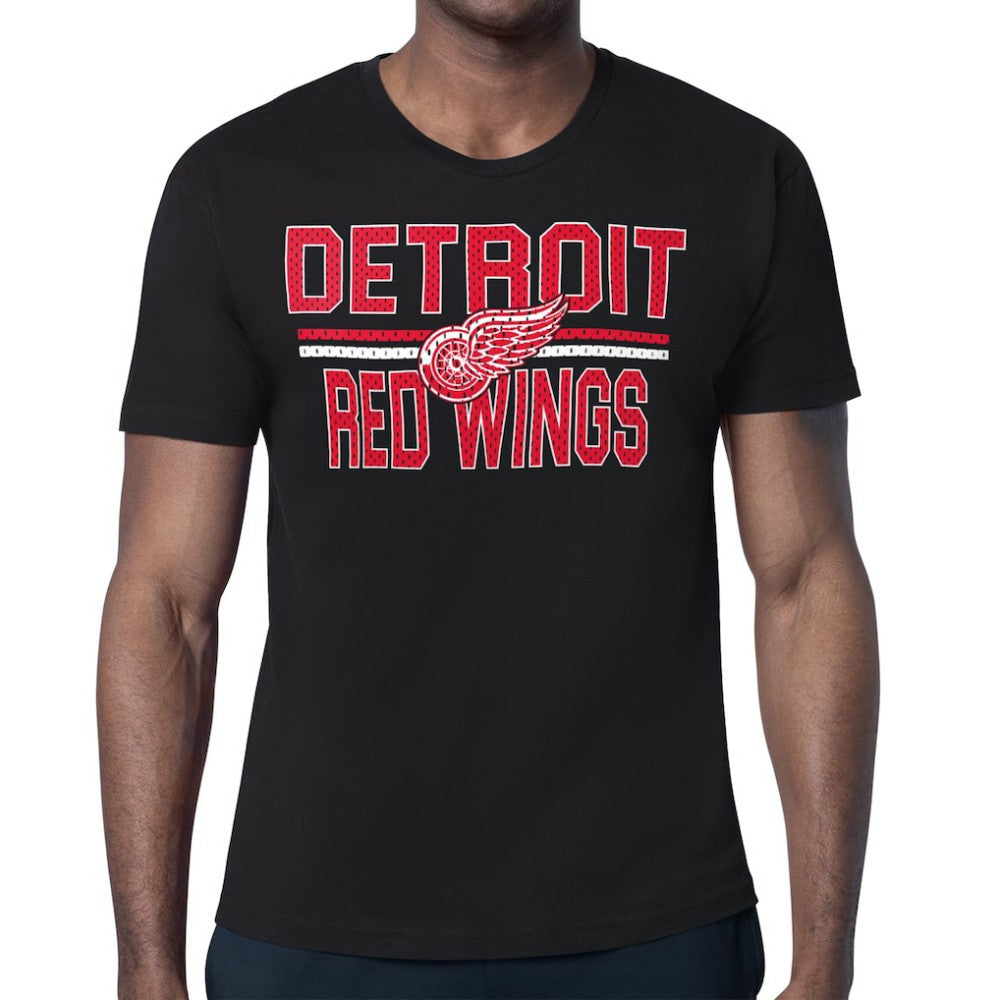 Detroit Red Wings Starter Mesh Look Team Name T-Shirt - Black | US 202296541