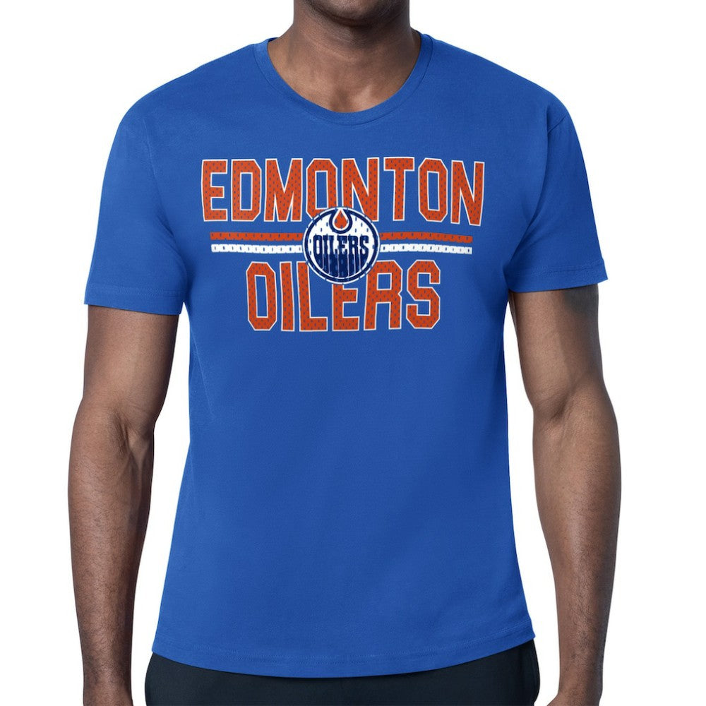 Edmonton Oilers Starter Mesh Look Team Name T-Shirt - Royal | US 202296550