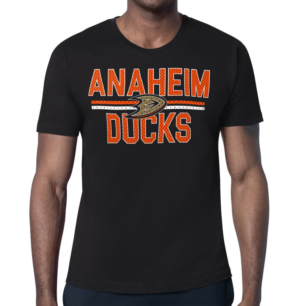 Anaheim Ducks Starter Mesh Look Team Name T-Shirt - Black | US 202296553