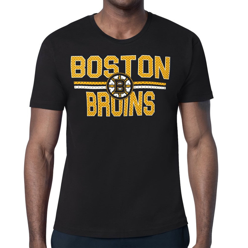 Boston Bruins Starter Mesh Look Team Name T-Shirt - Black | US 202296554