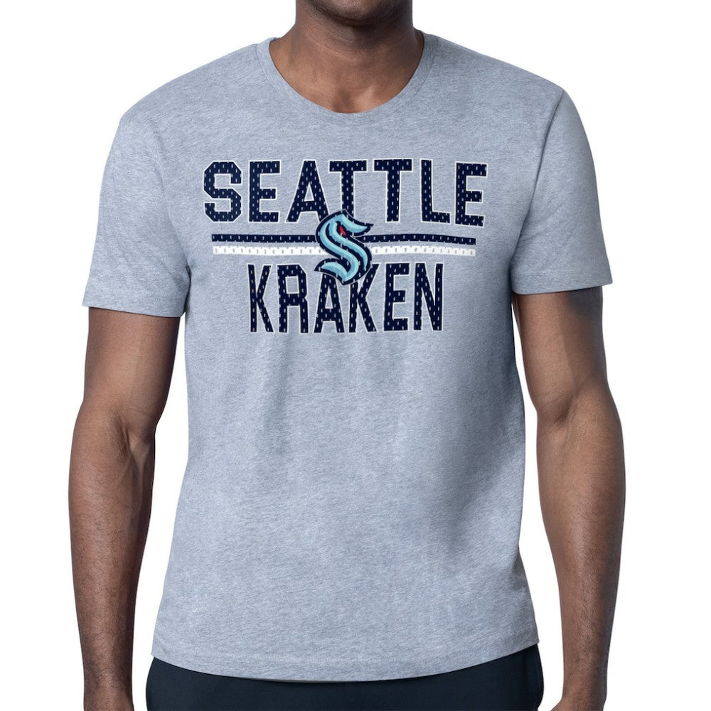 Seattle Kraken Starter Mesh Look Team Name T-Shirt - Heather Gray | US 202296576