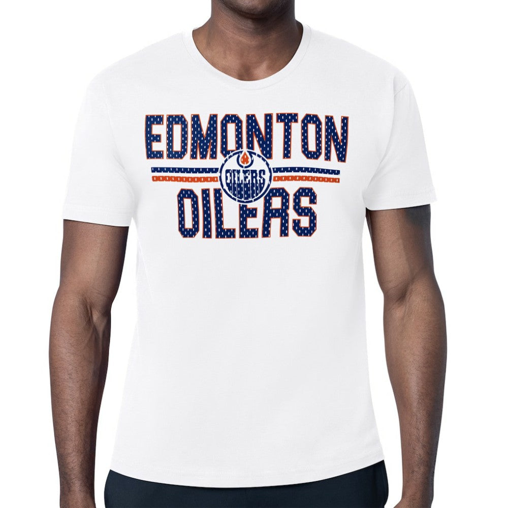 Edmonton Oilers Starter Mesh Look Team Name T-Shirt - White | US 202296582